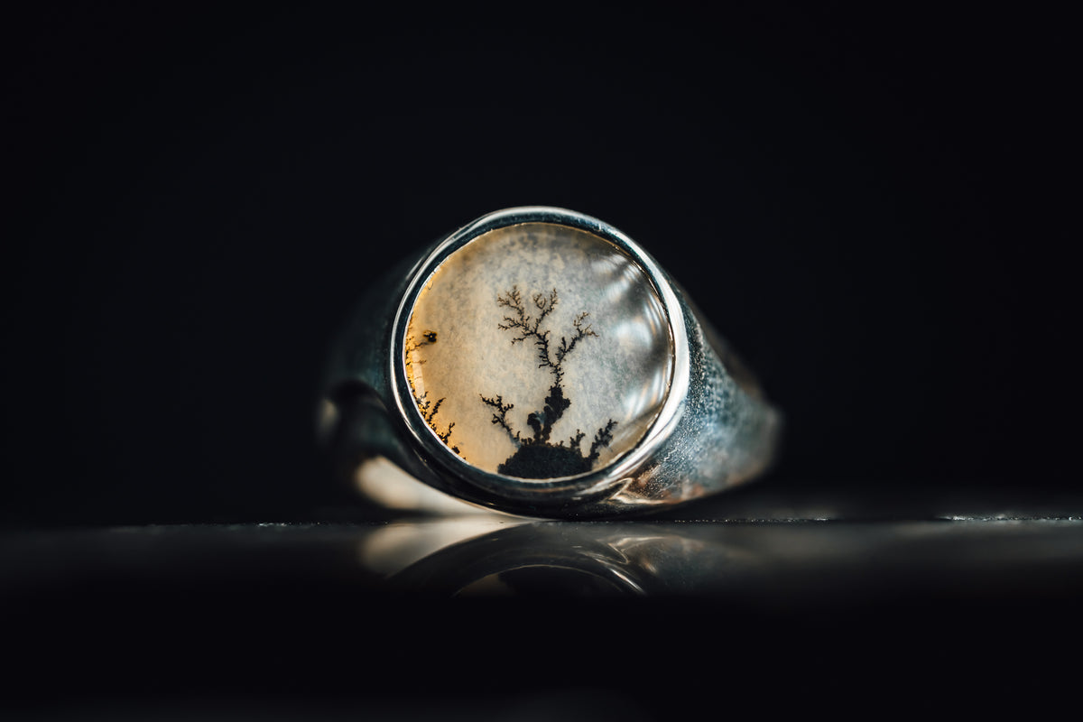 Sterling Silver Custom Moss Agate Ring