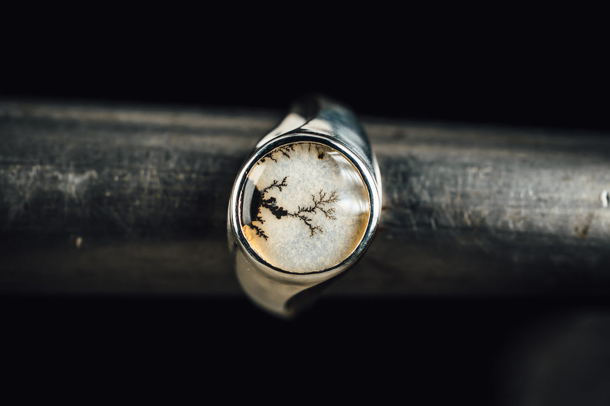 Sterling Silver Custom Moss Agate Ring
