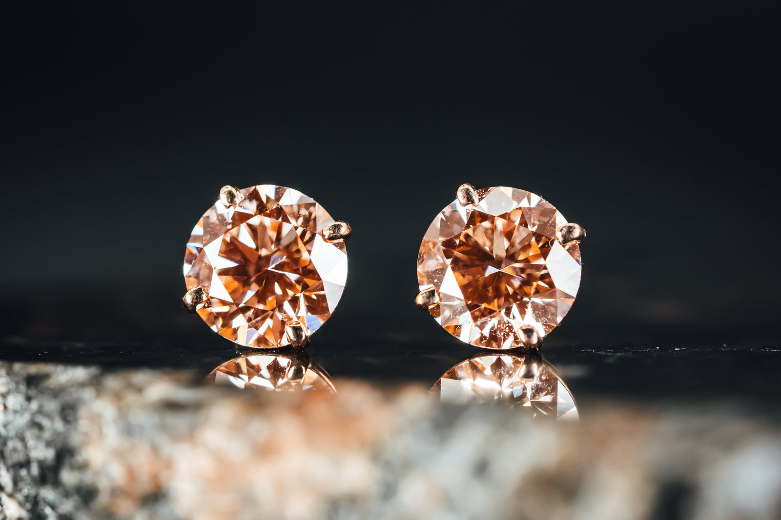 14k Rose Gold Imperial Zircon Stud Earrings
