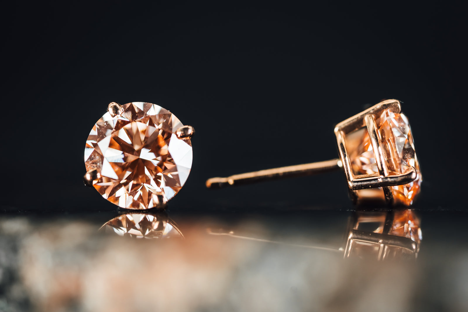 14k Rose Gold Imperial Zircon Stud Earrings