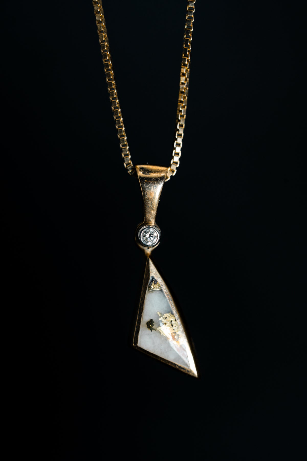 14k Yellow Gold Quartz Pendant