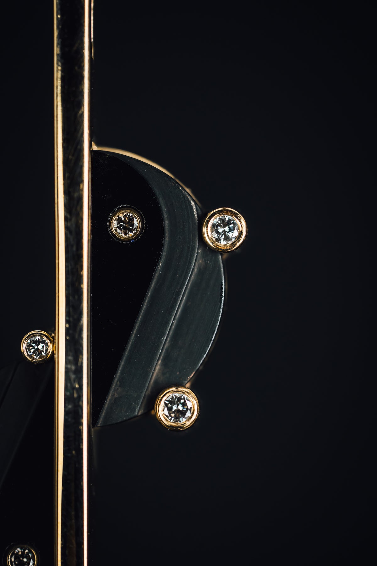 14k Yellow Gold Onyx and Diamond Pendant