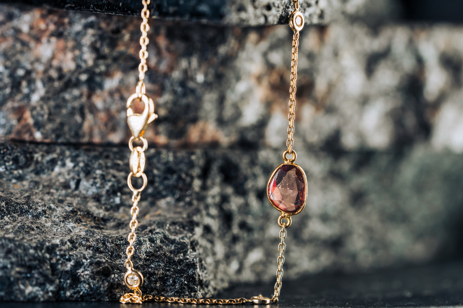 14k Yellow Gold Sapphire and Diamond Bracelet