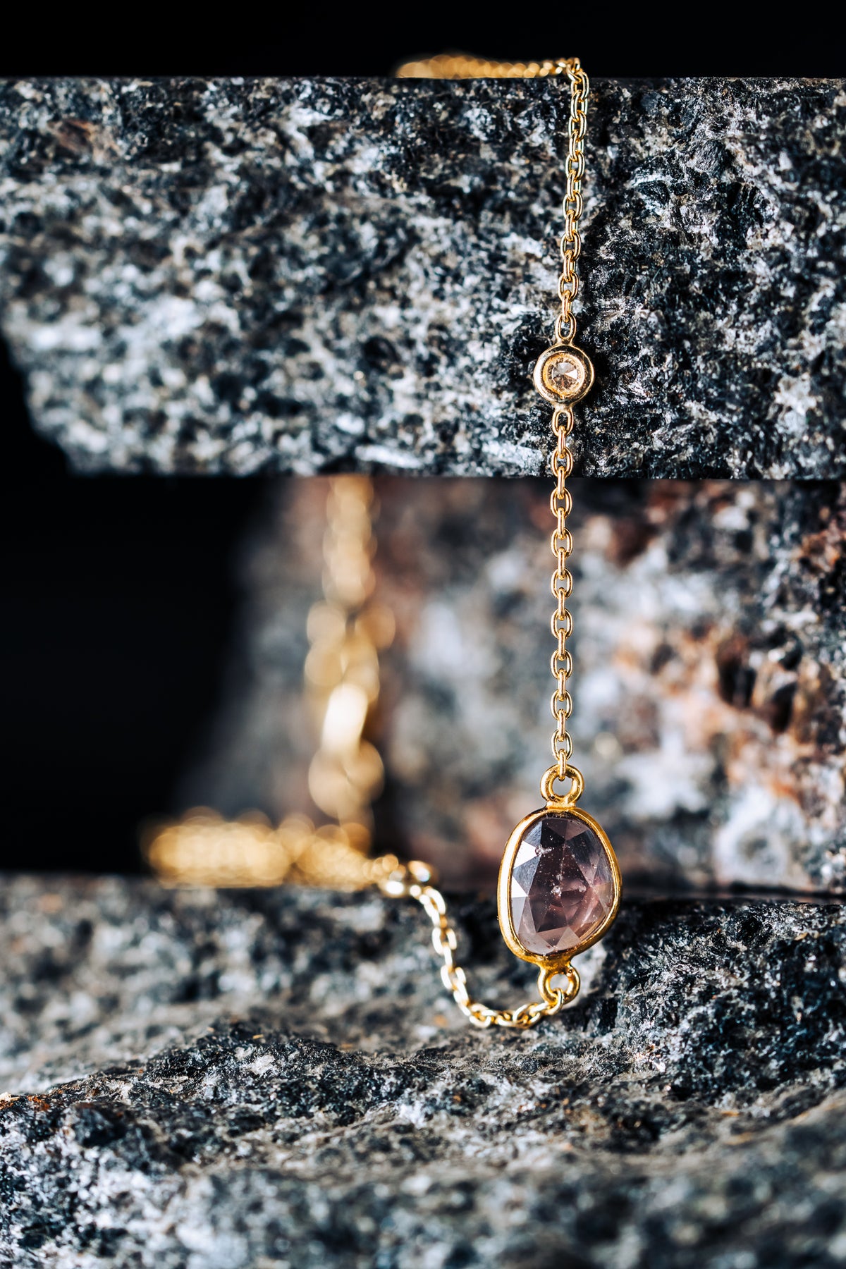 14k Yellow Gold Sapphire and Diamond Bracelet