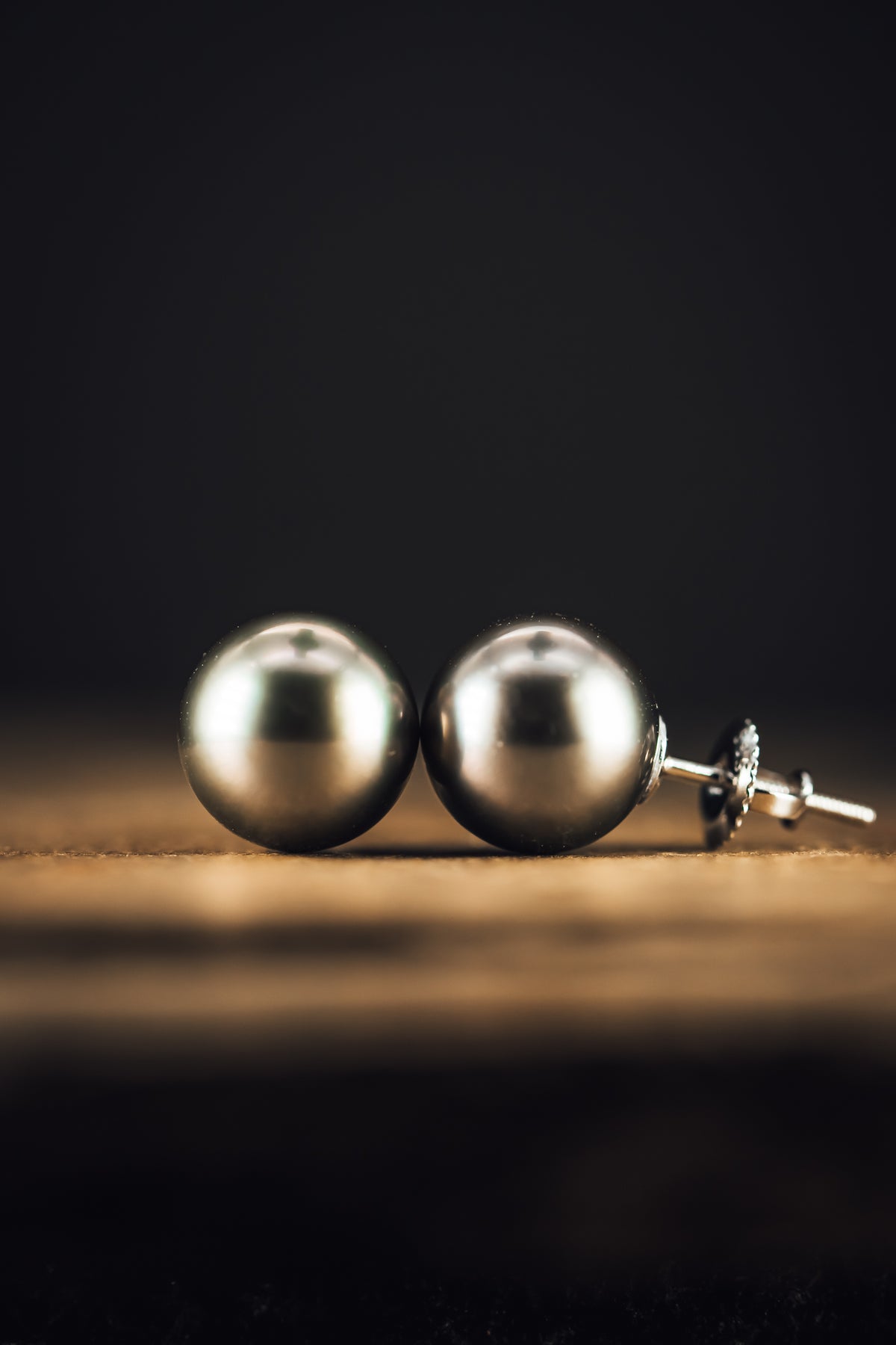 14k White Gold South Sea Pearl Stud Earrings