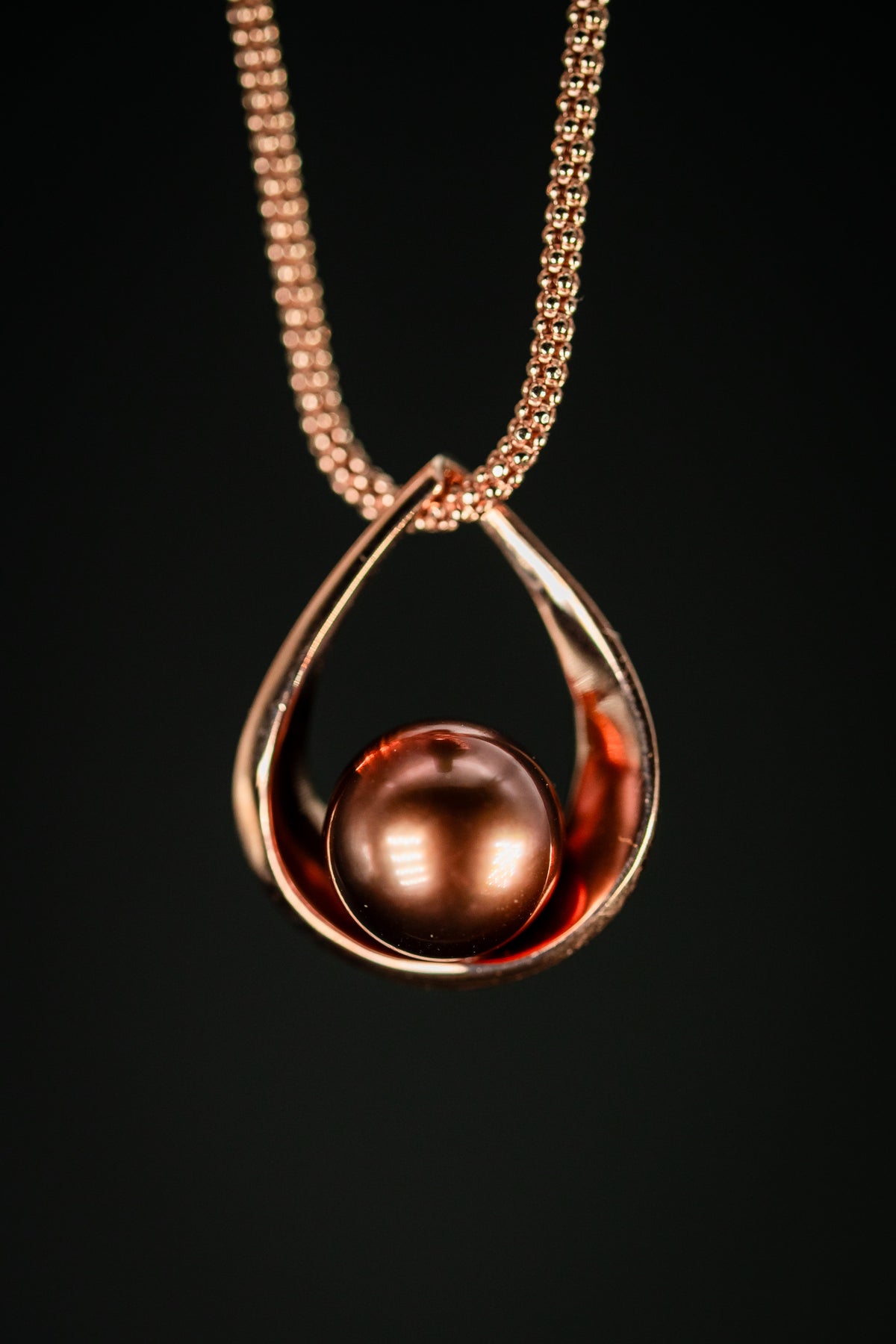 14k Rose Gold Chocolate Pearl Pendant