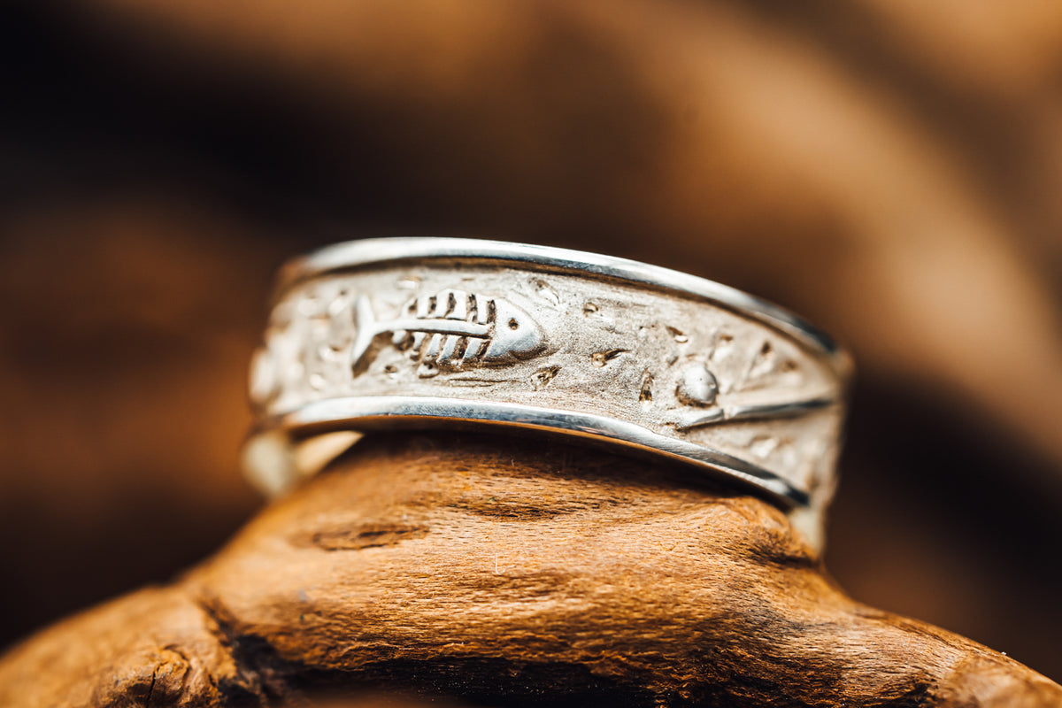 Sterling Silver Fishing Themed Ring