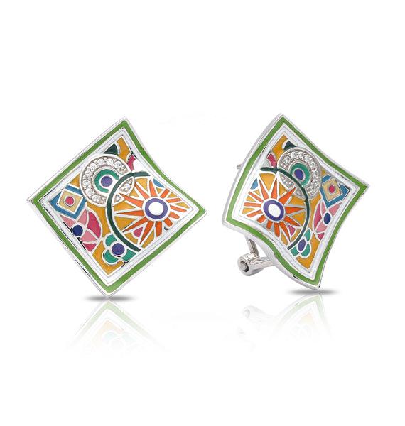 Sterling Silver Enameled Earrings
