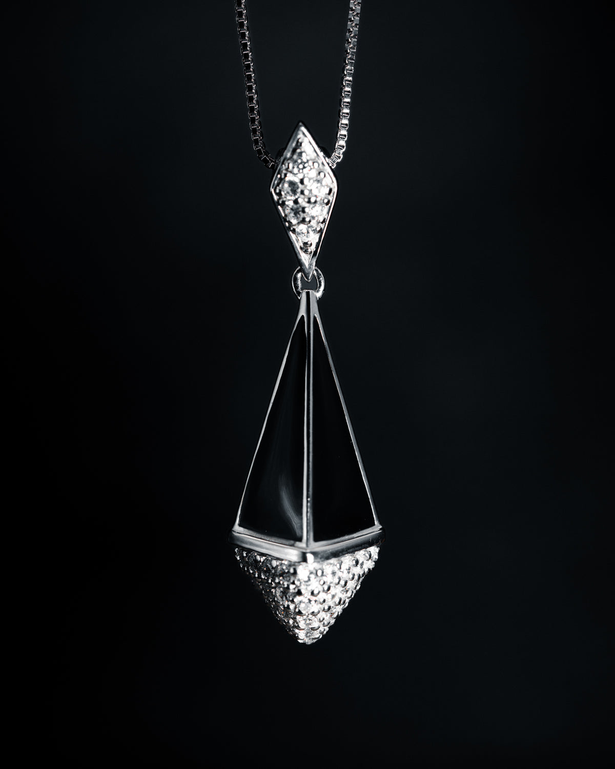 Sterling Silver and Black Enamel Pendant