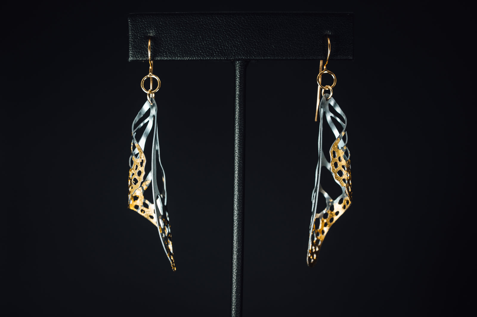 Camille Torres Chrysalis Earrings in Sterling and 24k Gold