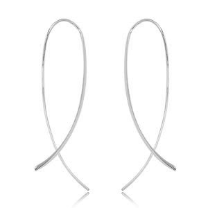 Sterling Silver Cross Over Sweep Earrings