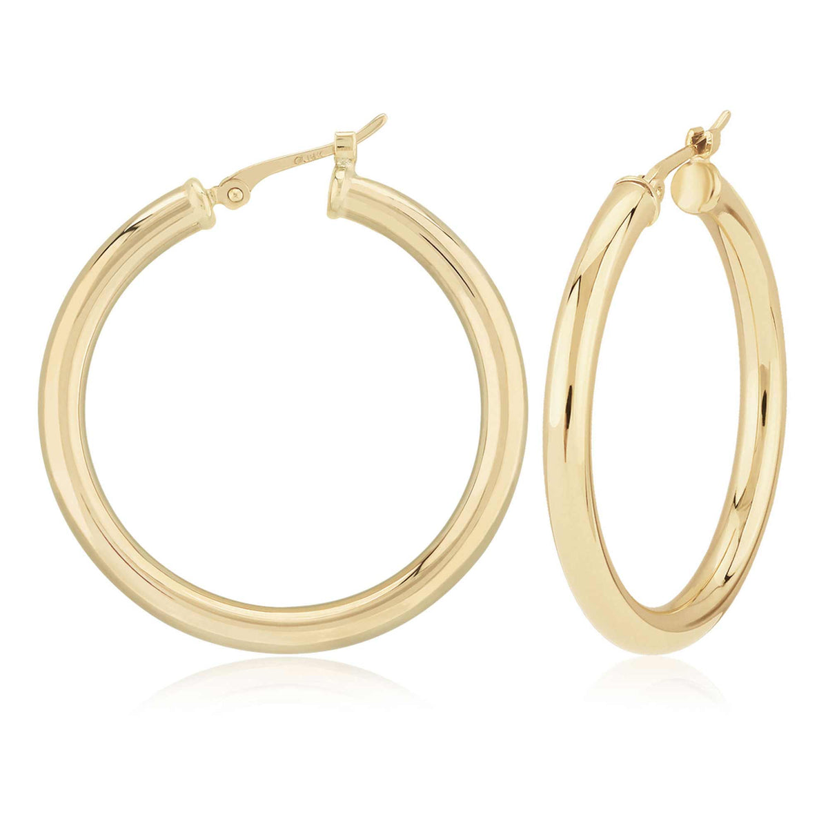 Sterling Silver Yellow Gold Plated Hoop Earrings