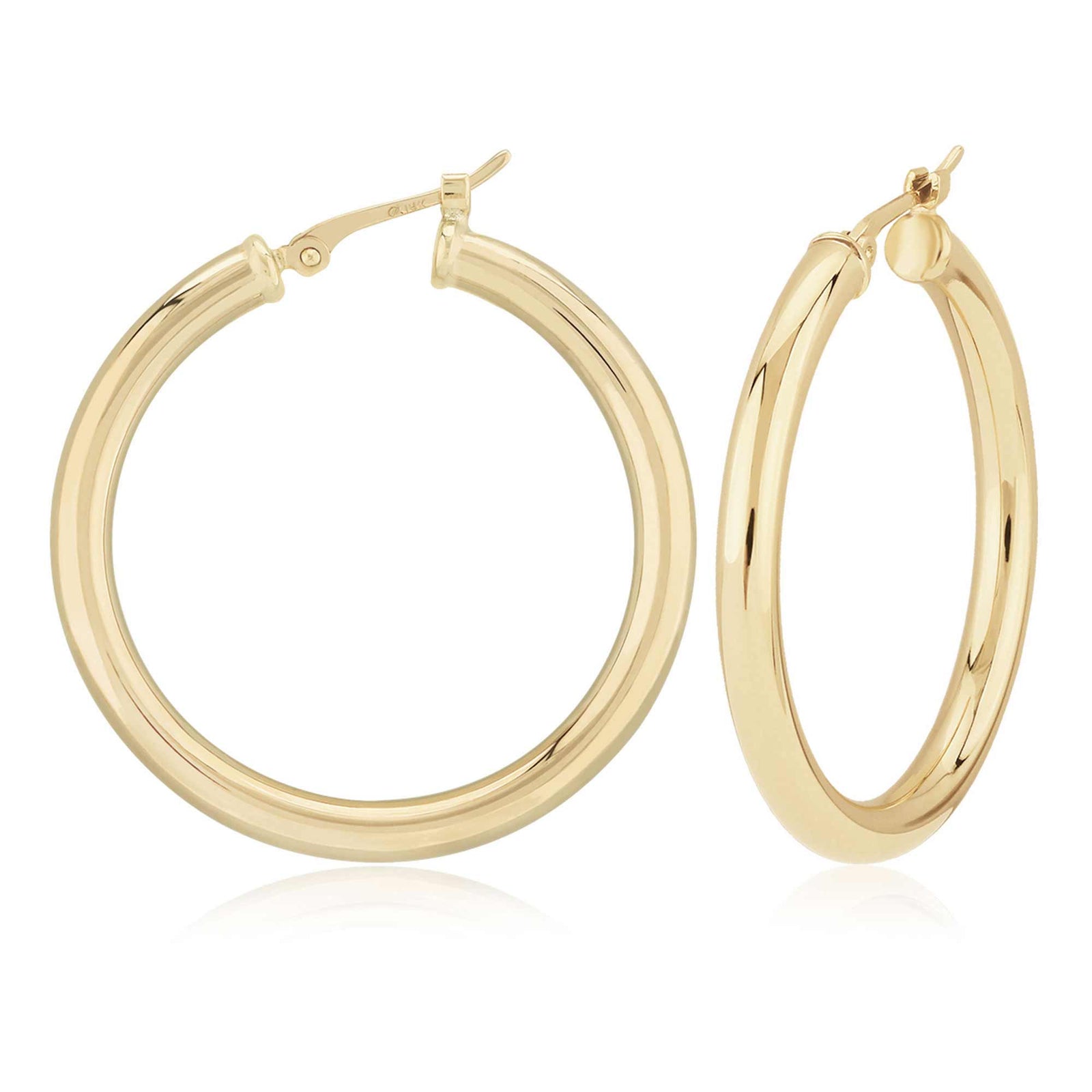 Sterling Silver Yellow Gold Plated Hoop Earrings
