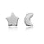 Sterling Silver Moon and Star Studs