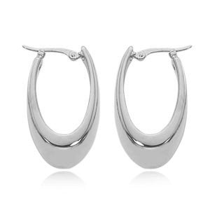 Sterling Silver Medium Visor Hoop Earrings
