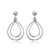 Sterling Silver Double Pearshaped Drop Earrings