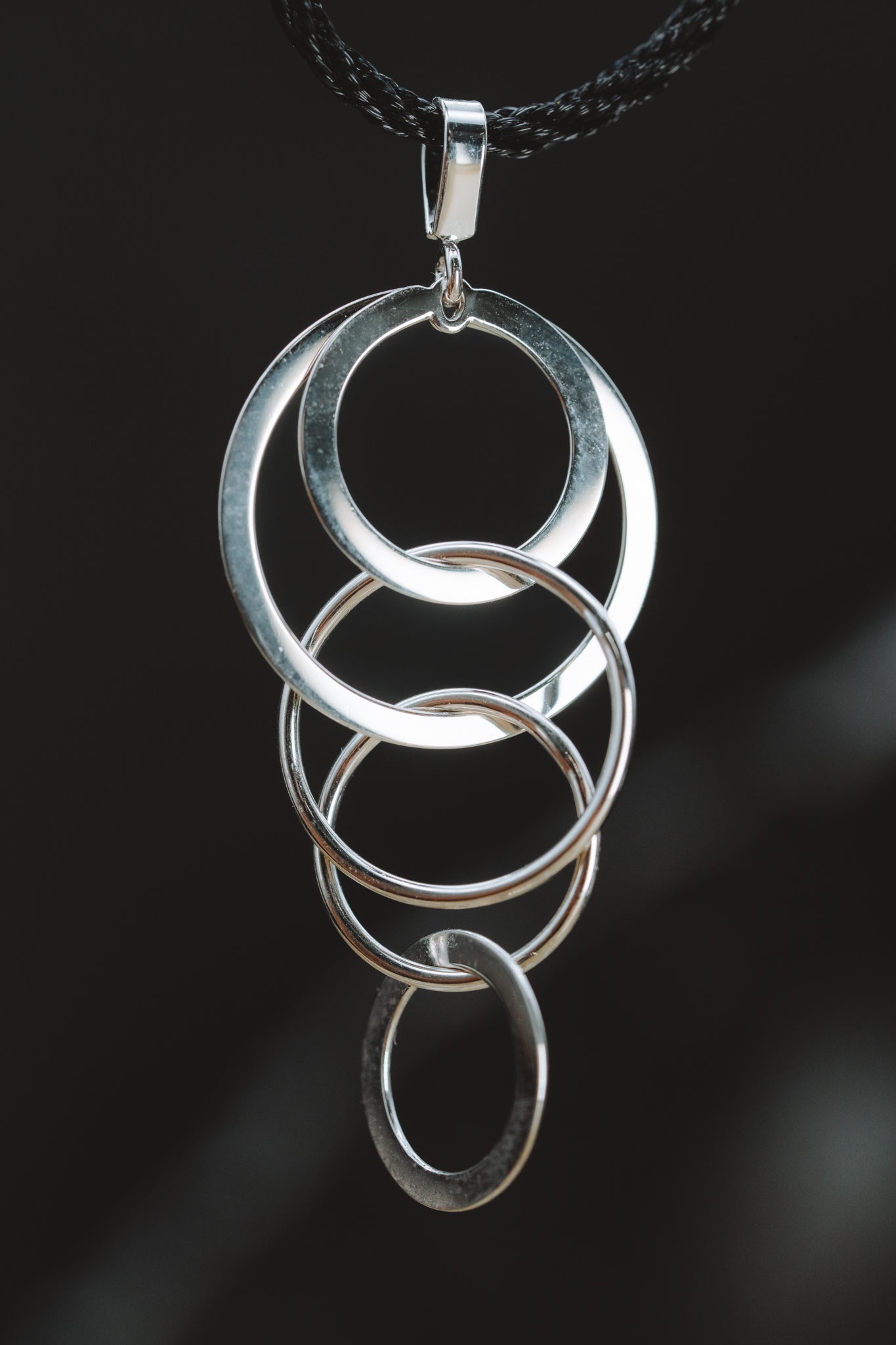 Sterling Silver Multi Ring Dangle Pendant
