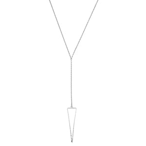 Sterling Silver Long Drop Pyramid Necklace