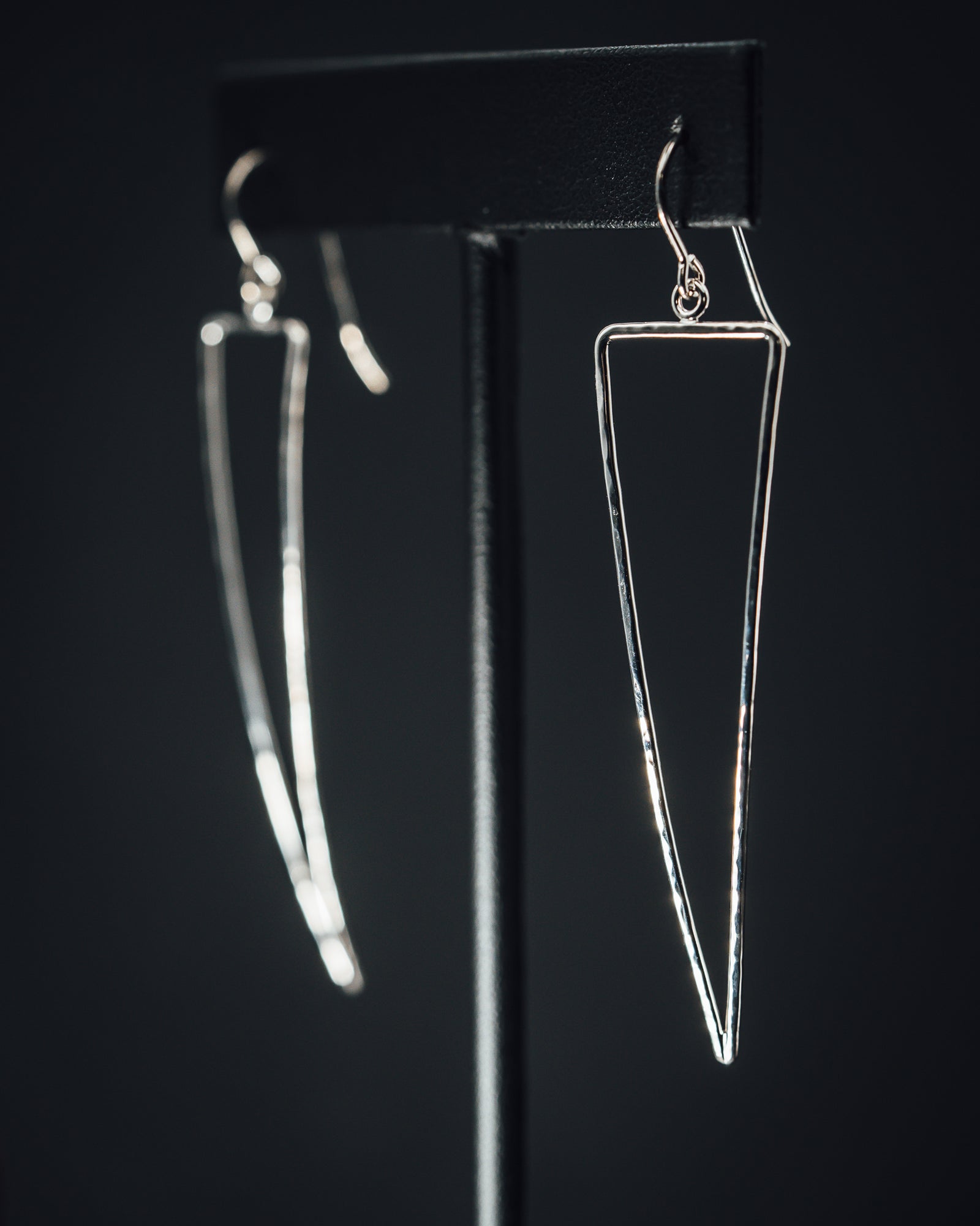 Sterling Silver Large Hammered Triangle