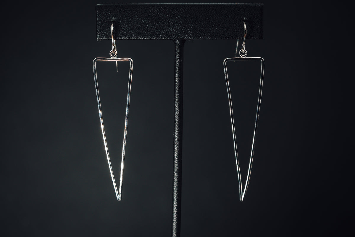 Sterling Silver Large Hammered Triangle