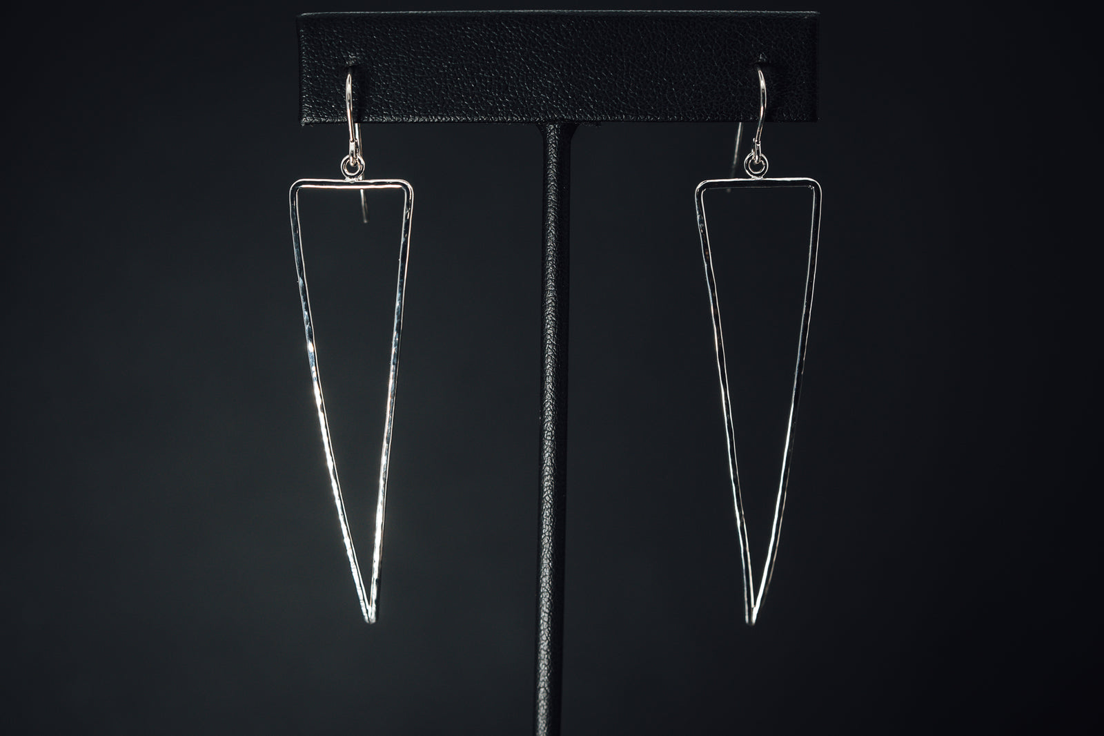 Sterling Silver Large Hammered Triangle