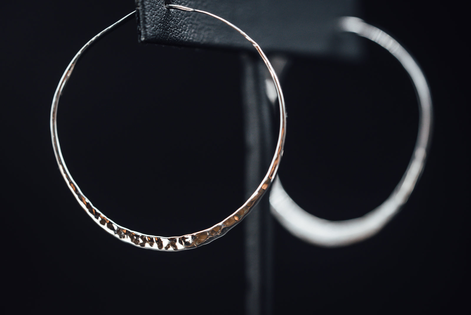 Sterling Silver Hammered Hoop Earrings