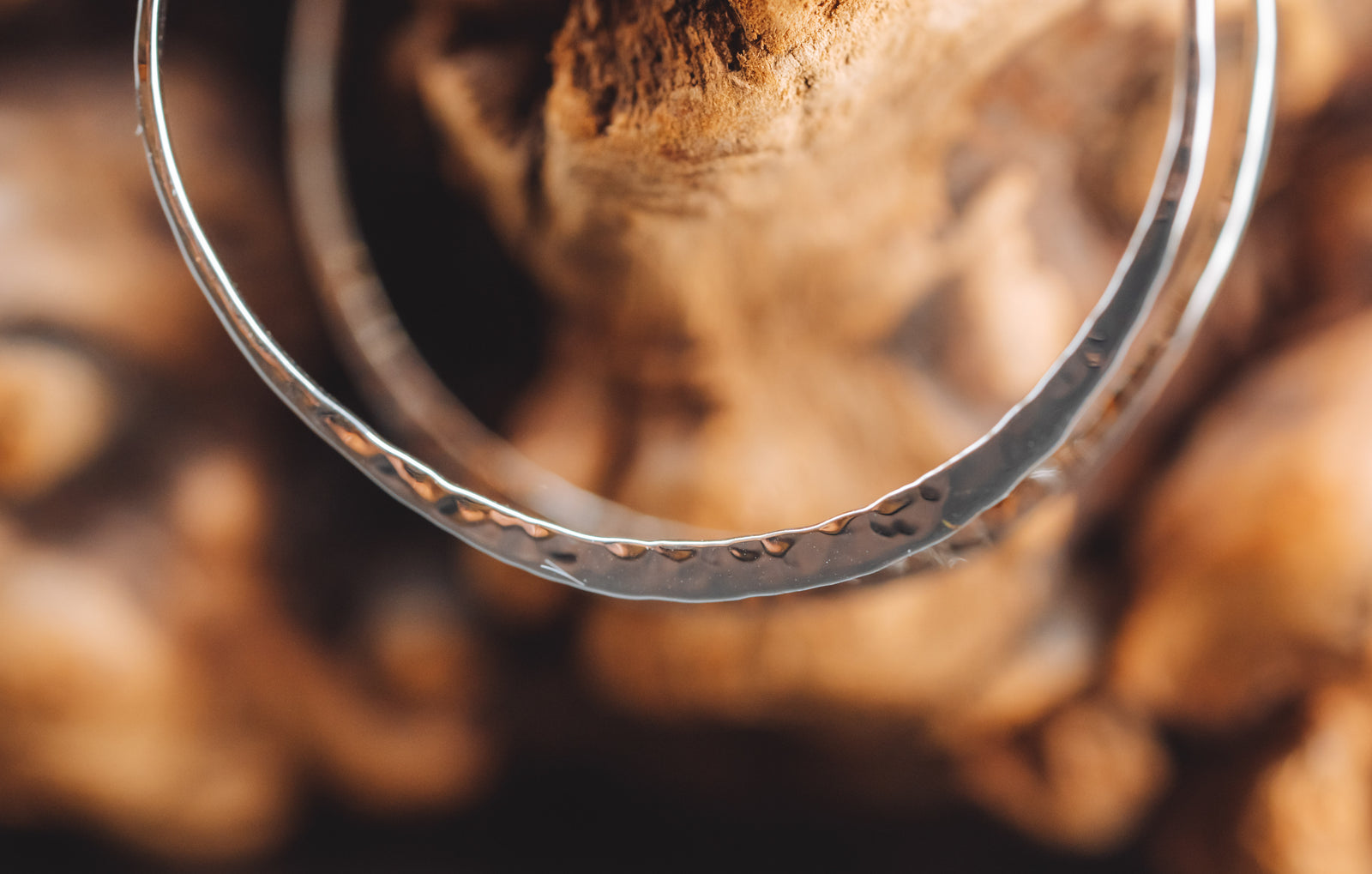 Sterling Silver Hammered Hoop Earrings