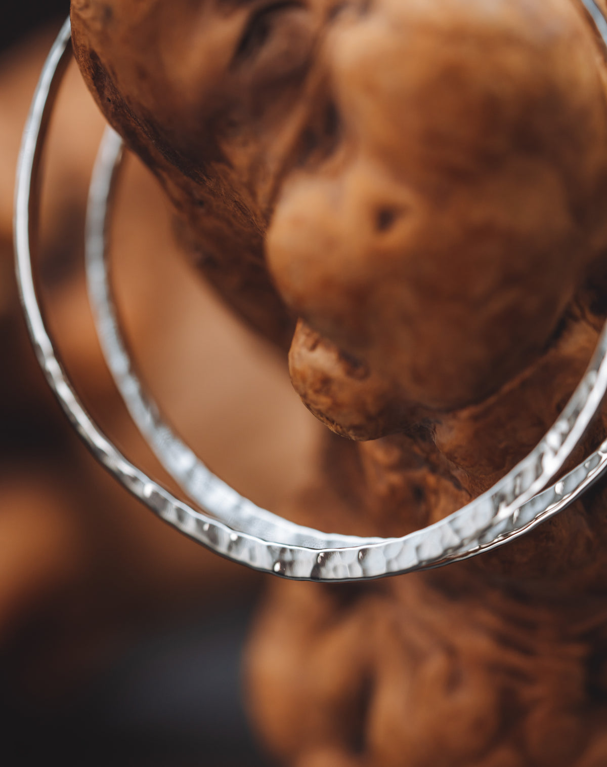 Sterling Silver Hammered Hoop Earrings