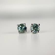14k White Gold Montana Sapphire Stud Earrings