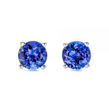 14k White Gold Tanzanite Stud Earrings