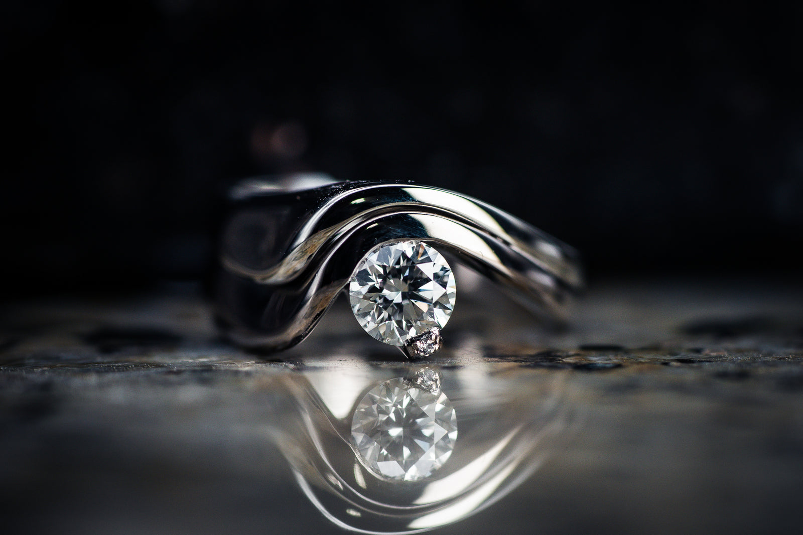 18k White Gold Diamond Estate Wedding Set