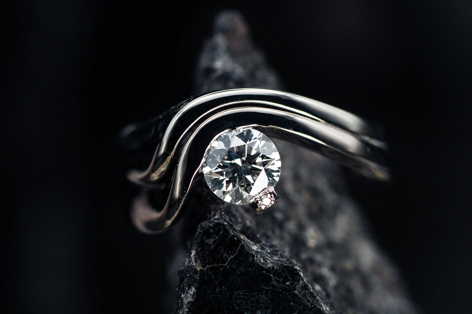 18k White Gold Diamond Estate Wedding Set