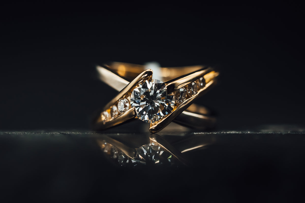 14k Yellow Gold Diamond Engagement Ring