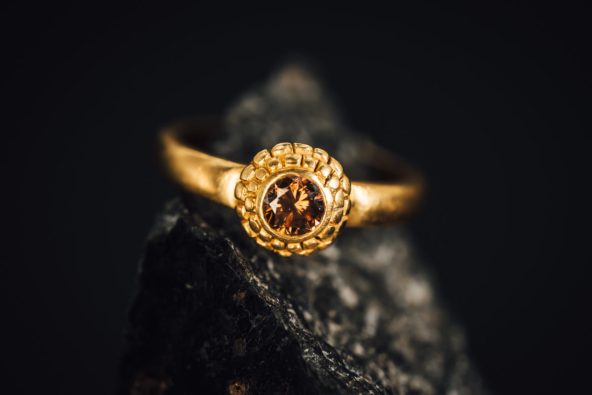 18k Yellow Gold Chocolate Diamond Ring