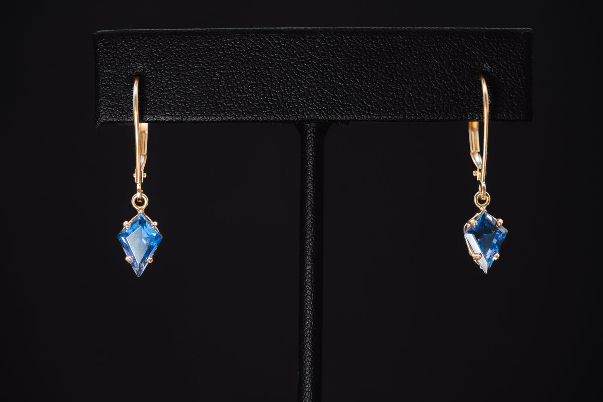 14k Yellow Gold Tanzanite Earrings