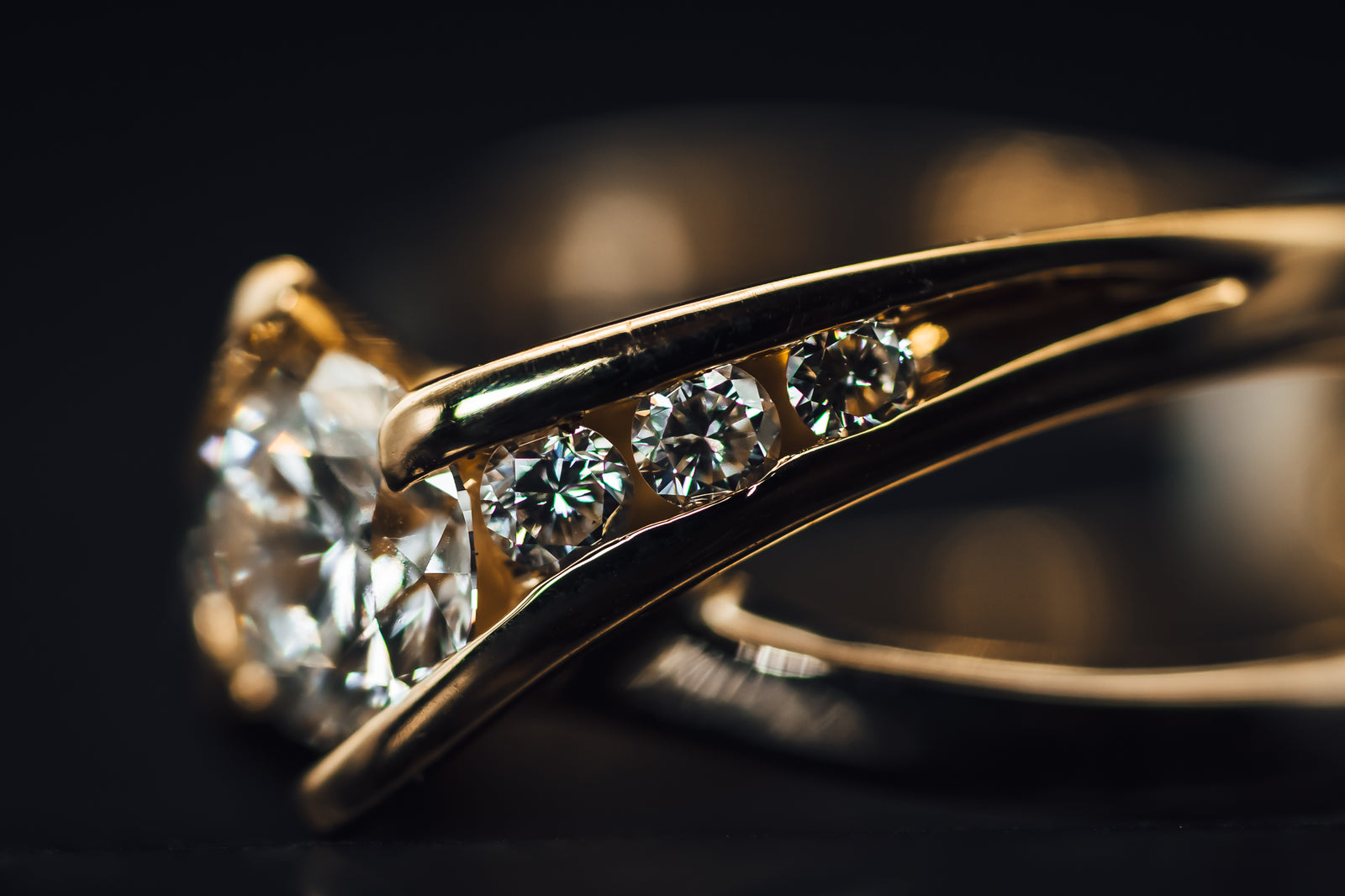 14k Yellow Gold Diamond Engagement Ring