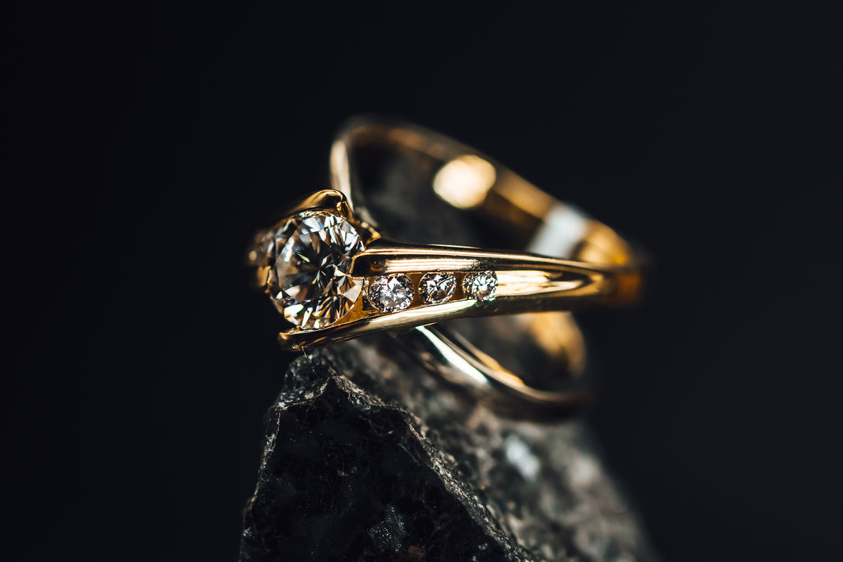 14k Yellow Gold Diamond Engagement Ring