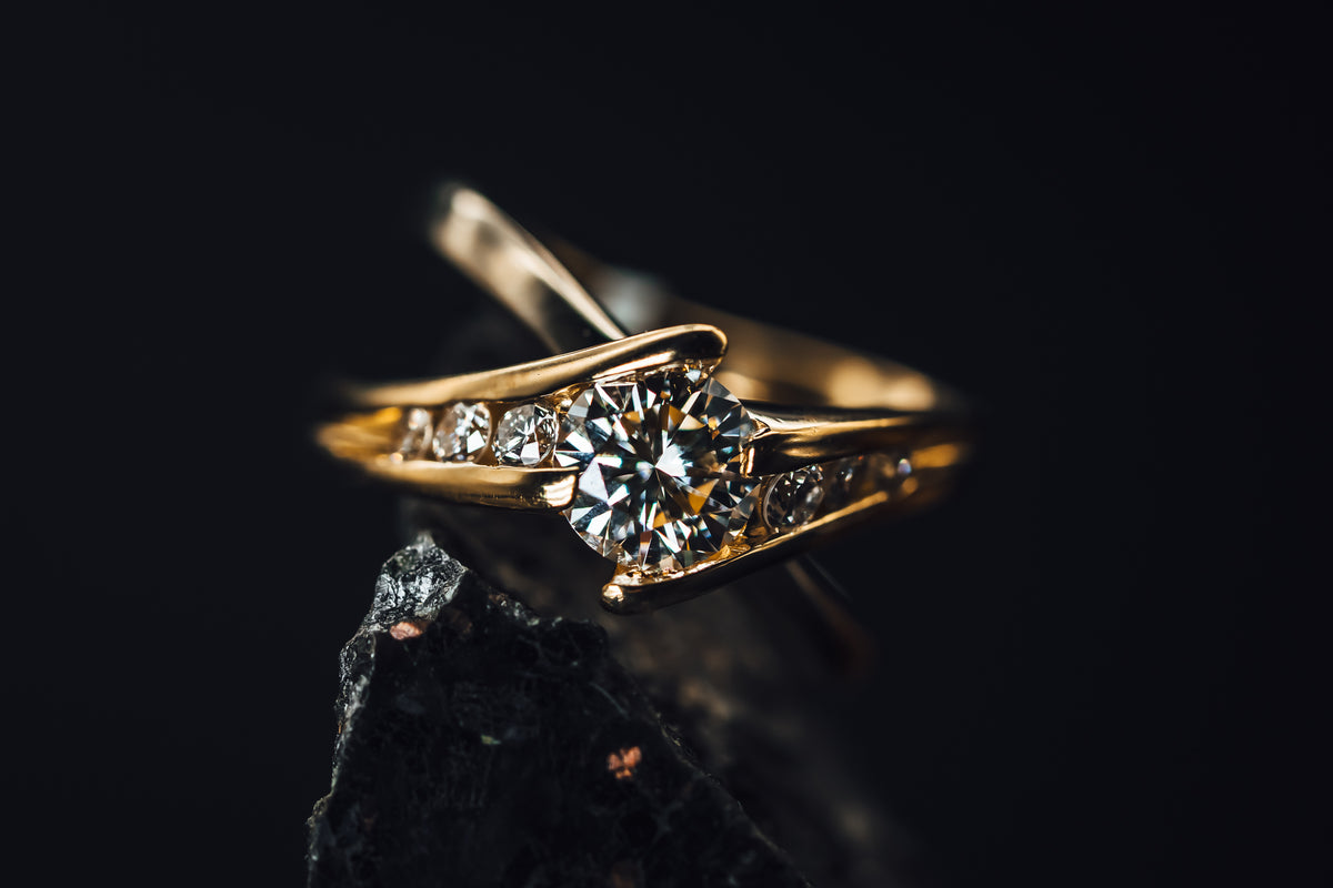 14k Yellow Gold Diamond Engagement Ring