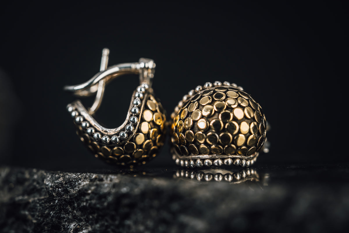 Sterling Silver Yellow Gold Plated Hoop Earrings