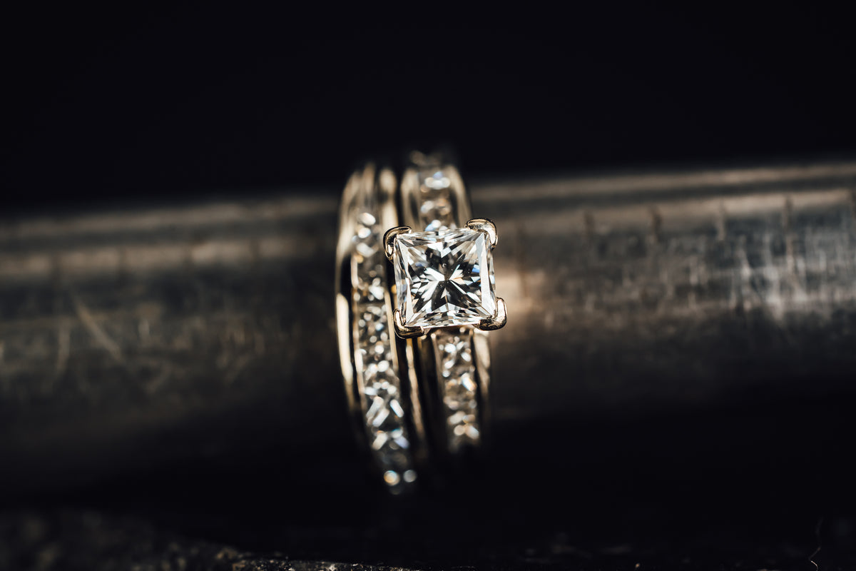14k White Gold and Diamond Wedding Set