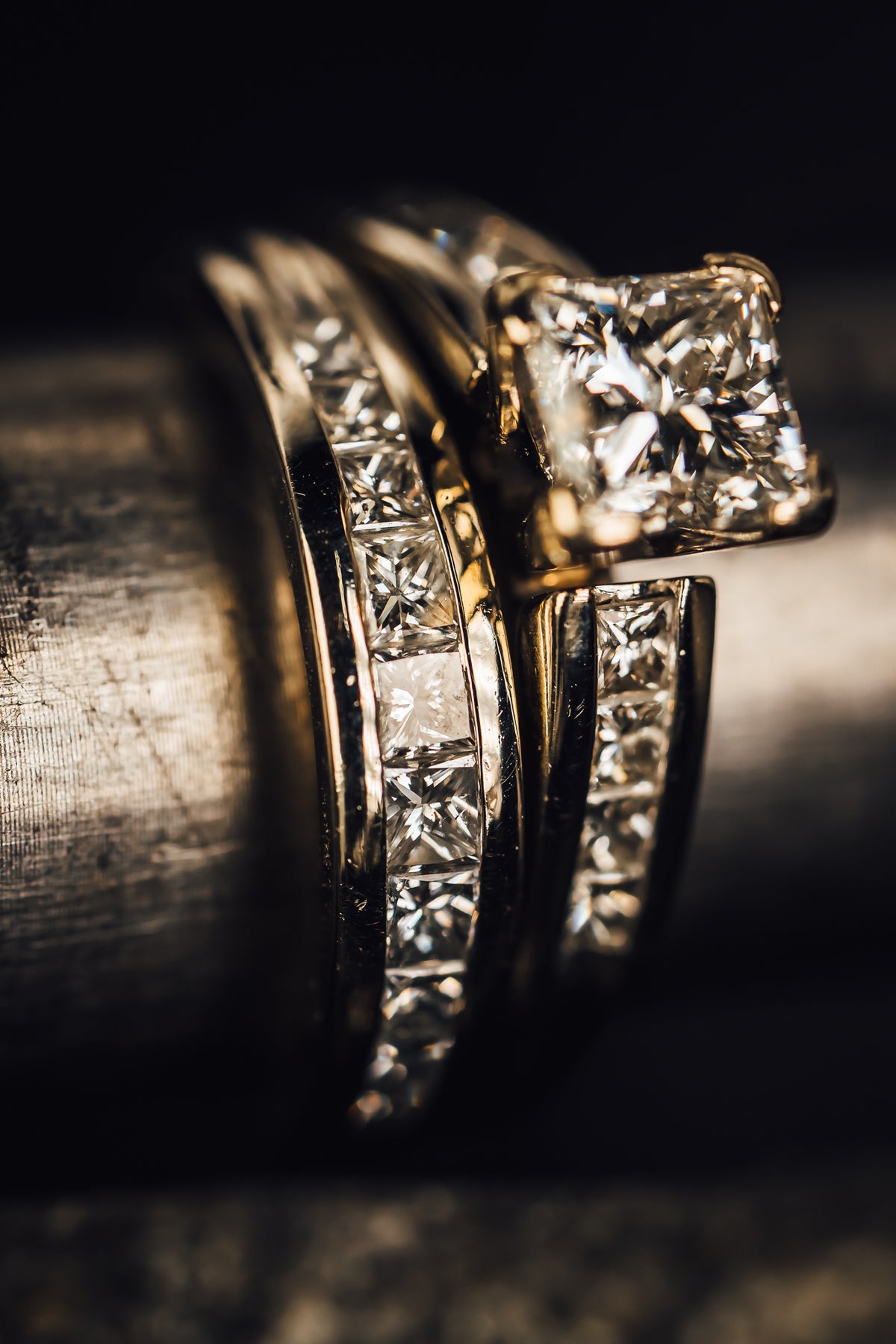 14k White Gold and Diamond Wedding Set