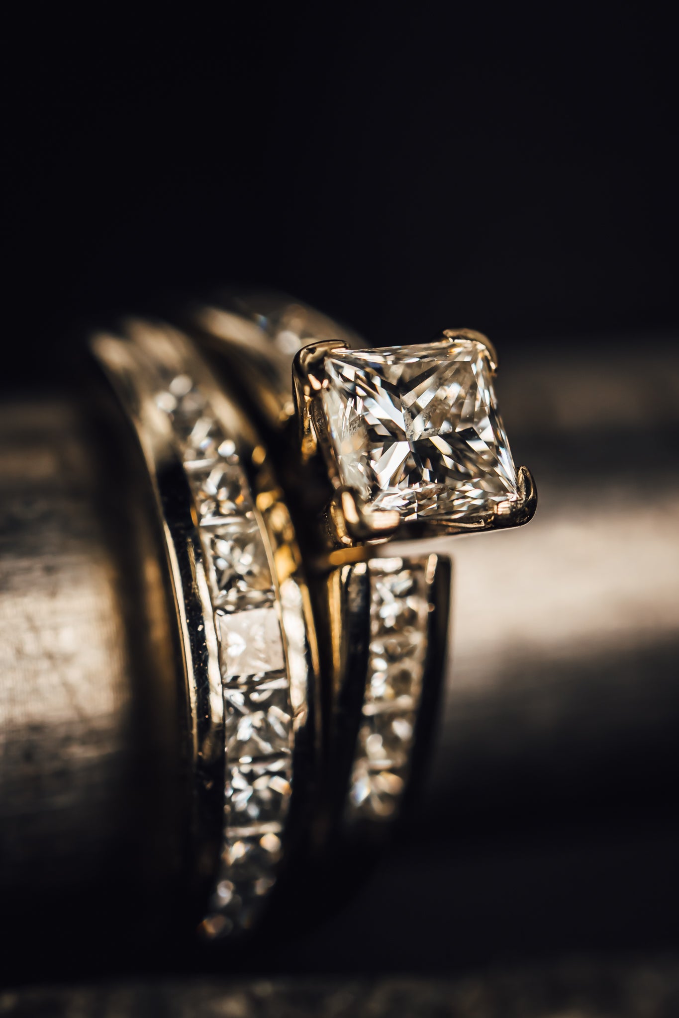 14k White Gold and Diamond Wedding Set