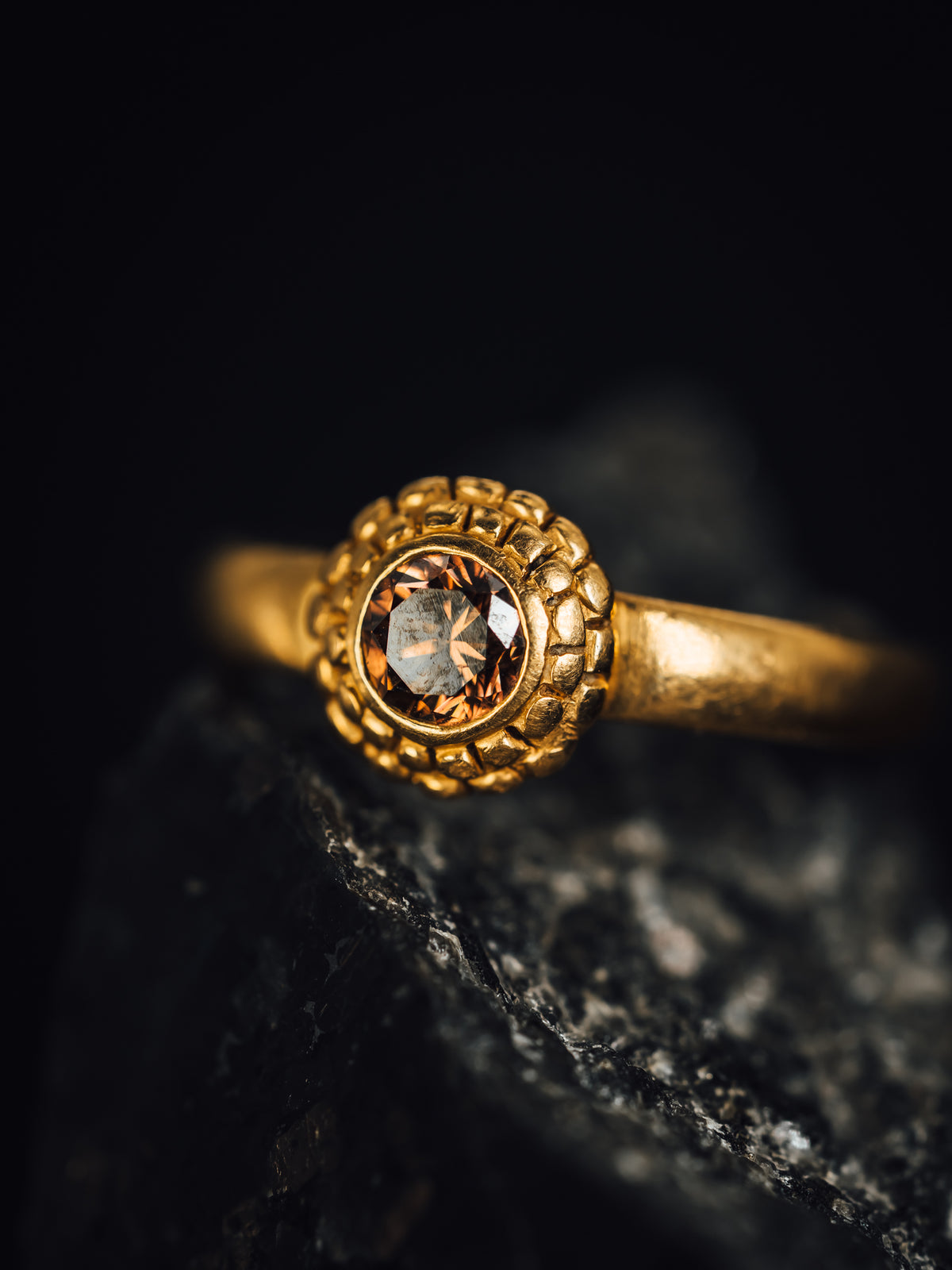 18k Yellow Gold Chocolate Diamond Ring