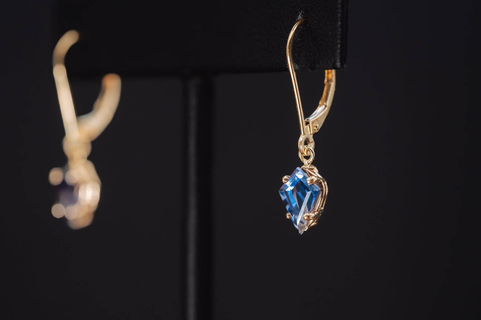 14k Yellow Gold Tanzanite Earrings