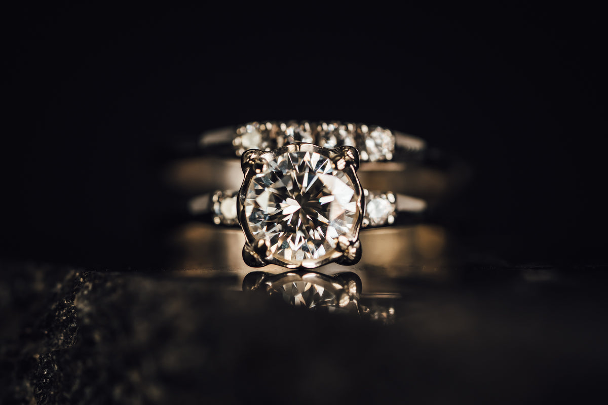 14k White Gold and Diamond Wedding Set