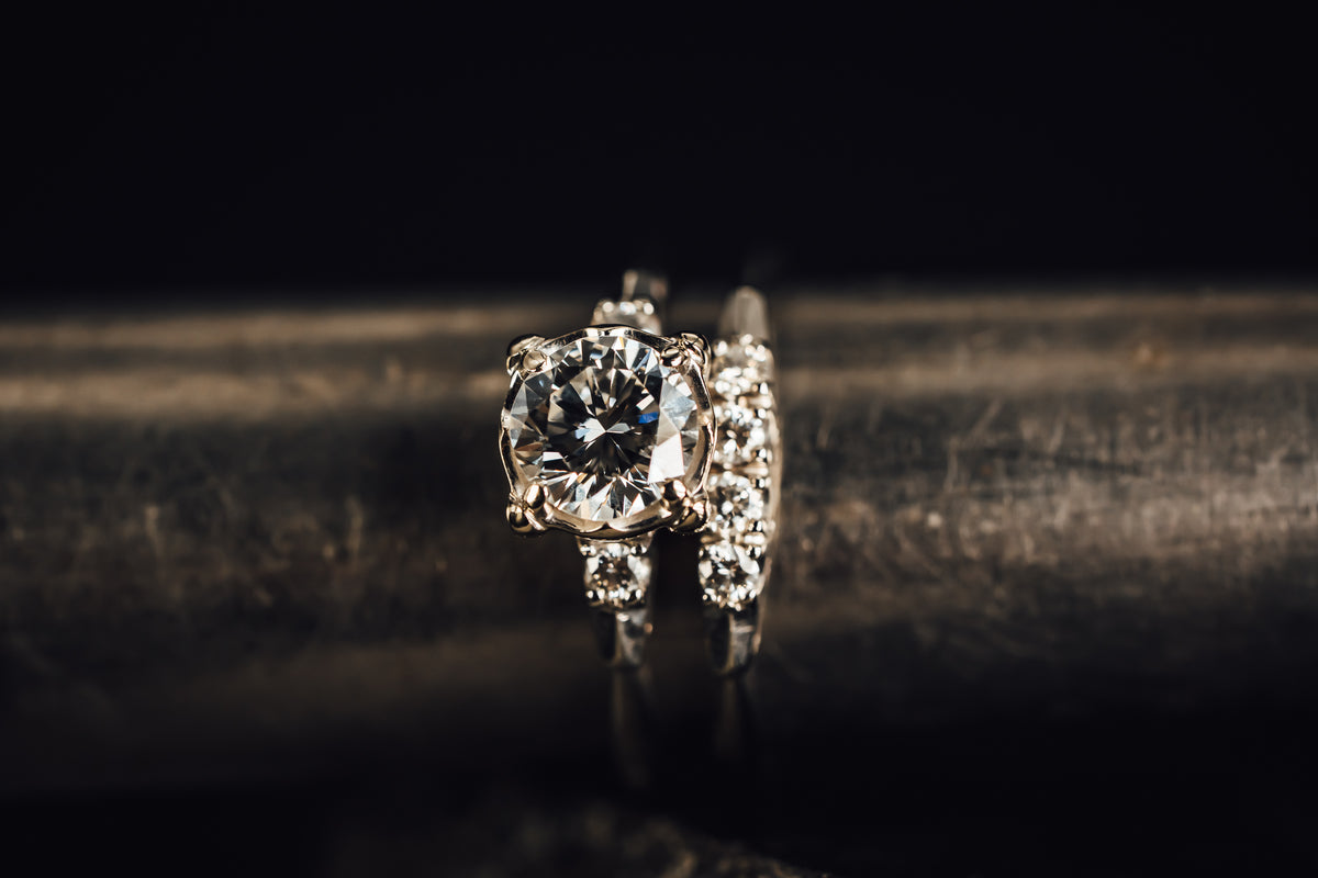 14k White Gold and Diamond Wedding Set
