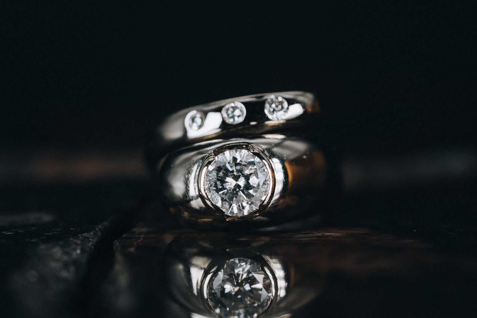 14k White Gold Diamond Bypass Ring