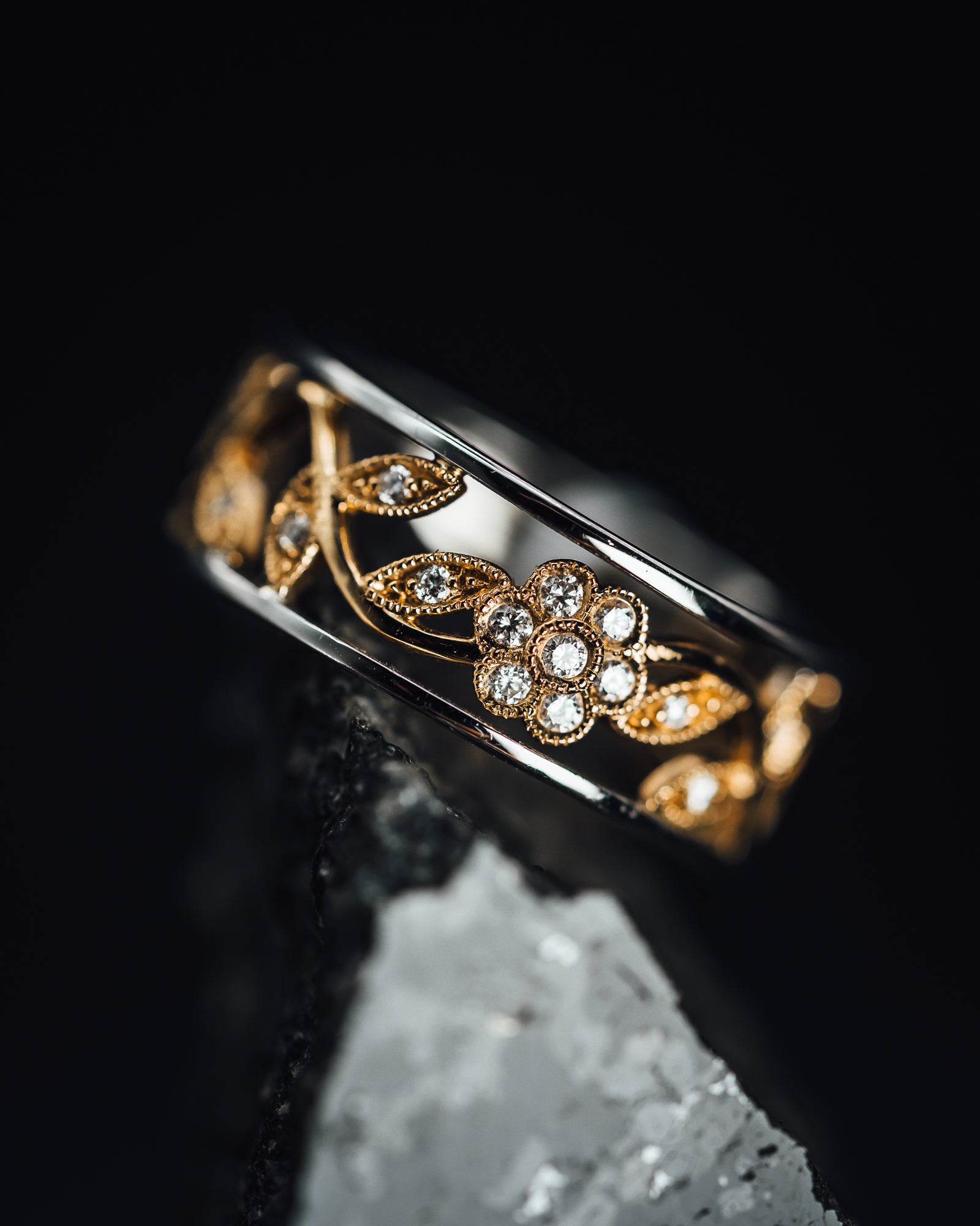 14k Two-Tone Diamond Wedding Band