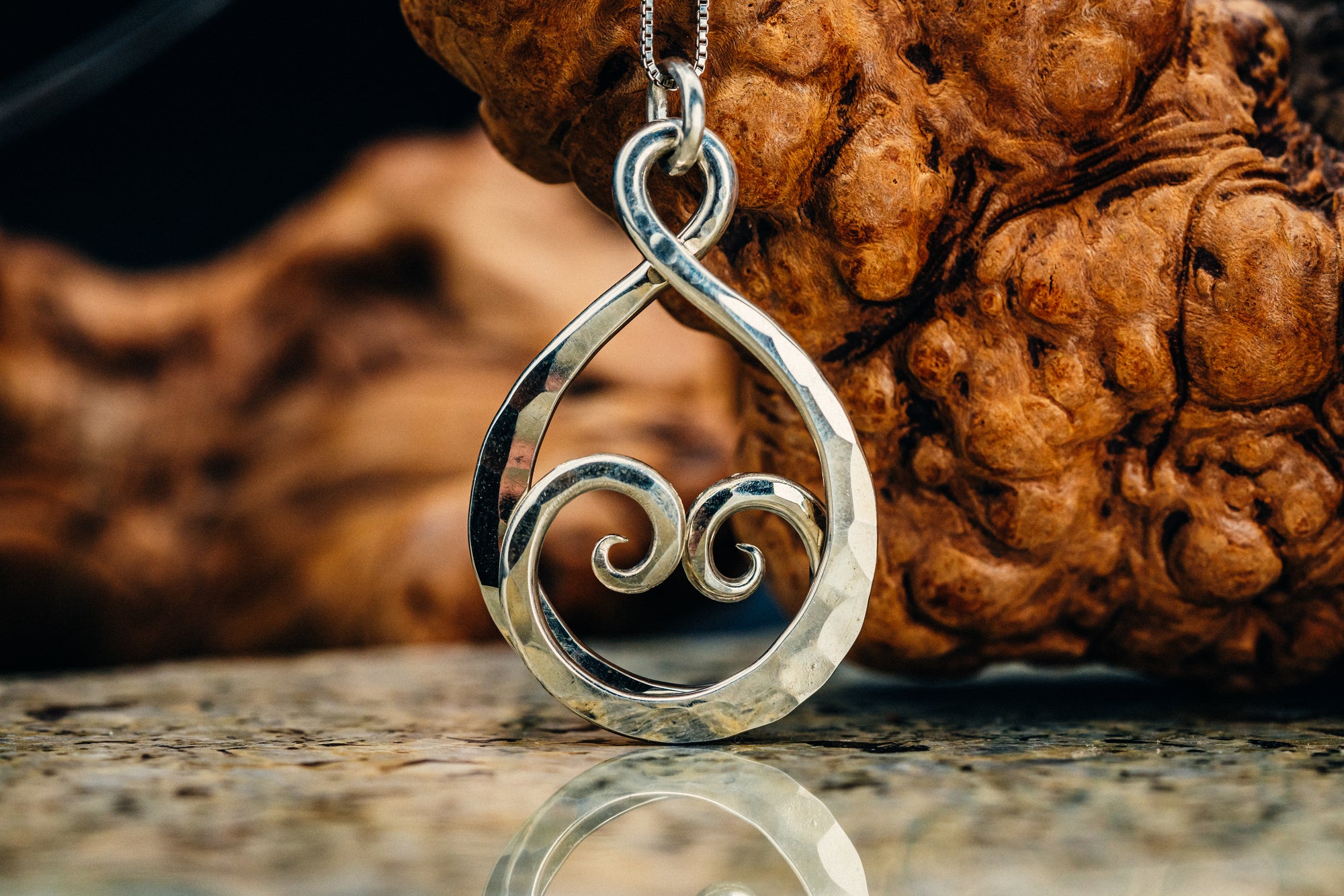 Sterling Silver Hammered Wrap Pendant