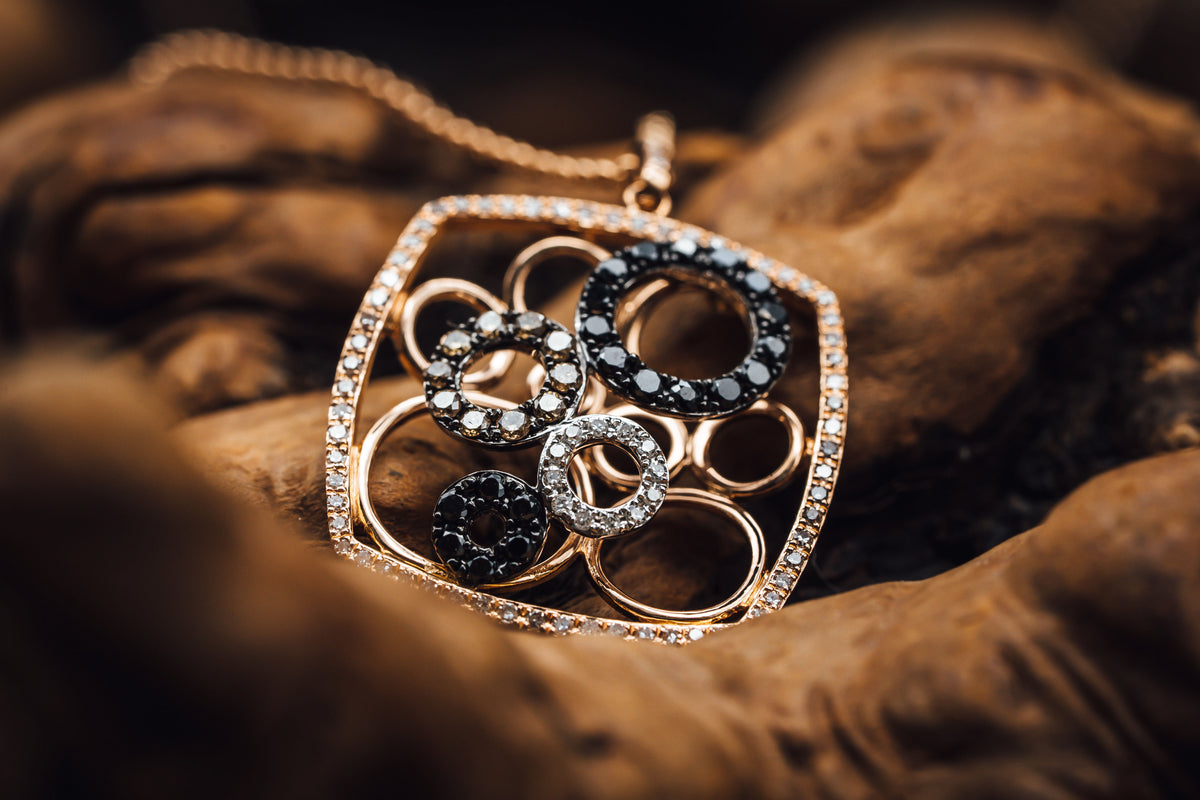 14k Yellow Gold Colored Diamond Pendant